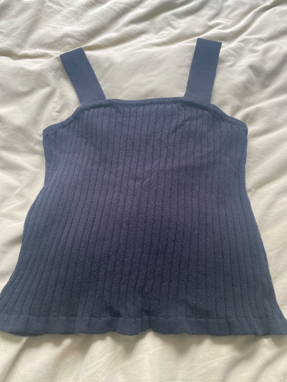 Madewell Black Ribbed Square-Neck Tank